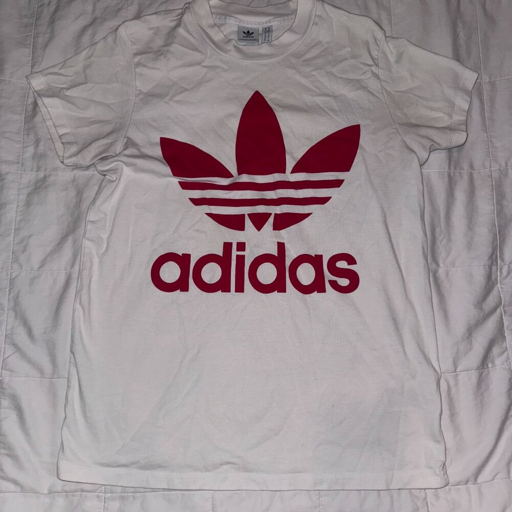 White Adidas T Shirt